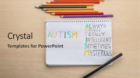  Presentation with autism - Slides consisting of problem definition - notebook with abbreviation expansion background and a soft green colored foreground
