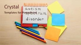  Presentation with light spectrum - Beautiful presentation theme featuring problem definition - notebook with phrase autism spectrum backdrop and a lemonade colored foreground