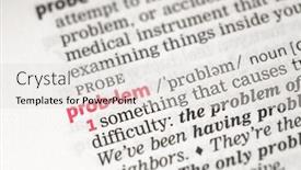  Presentation with dictionary - Presentation enhanced with problem definition in the dictionary background and a light gray colored foreground