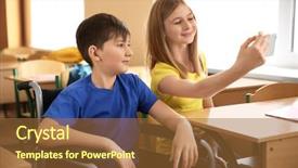  Presentation with teenage - Beautiful PPT layouts featuring problem education - teenage girl with boy backdrop and a tawny brown colored foreground