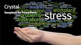  Presentation with management stress - Cool new presentation theme with problem exhaustion breakdown deadlines risk backdrop and a black colored foreground