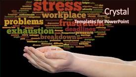  Presentation with management stress - Theme consisting of problem exhaustion breakdown deadlines risk background and a wine colored foreground