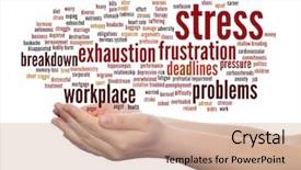  Presentation with management stress - Beautiful presentation featuring problem exhaustion breakdown deadlines risk backdrop and a coral colored foreground