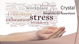  Presentation with management stress - PPT layouts consisting of problem exhaustion breakdown deadlines risk background and a sky blue colored foreground