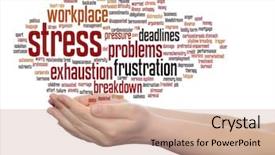  Presentation with management stress - PPT theme with problem exhaustion breakdown deadlines risk background and a coral colored foreground