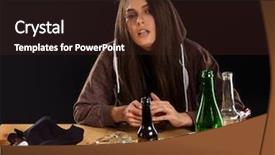  Presentation with social problem - Cool new presentation with problem female drinking is cause backdrop and a tawny brown colored foreground