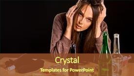  Presentation with alcoholism - Beautiful presentation theme featuring problem female drinking is cause backdrop and a tawny brown colored foreground