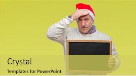  Presentation with christmas in july - Amazing presentation theme having problem list - handsome senior man wearing christmas backdrop and a yellow colored foreground