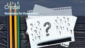  Presentation with questions - Cool new presentation with problem list - questions text on notepad backdrop and a ocean colored foreground