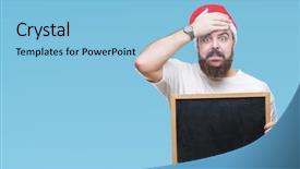  Presentation with special education young adult man - Amazing theme having problem list - young caucasian hipster man wearing backdrop and a light blue colored foreground