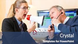  Presentation with pensioner - Beautiful presentation featuring problem make a hearing test backdrop and a ocean colored foreground