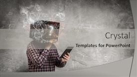  Presentation with television media - Beautiful PPT theme featuring problem-of-television-addiction-mixed backdrop and a light gray colored foreground