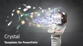  Presentation with television media - Audience pleasing slide deck consisting of problem of television addiction mixed media backdrop and a dark gray colored foreground