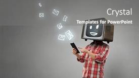  Presentation with television media - PPT layouts enhanced with problem-of-television-addiction-mixed background and a gray colored foreground