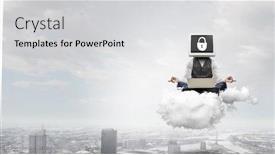  Presentation with television media - Slide deck with problem of television addiction mixed media background and a light gray colored foreground