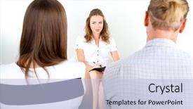  Presentation with counseling family therapy - Audience pleasing slide deck consisting of problem on reception for family backdrop and a  colored foreground