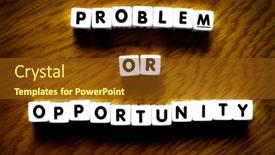  Presentation with opportunity - Slide set enhanced with problem-or-opportunity-spelled-out background and a tawny brown colored foreground