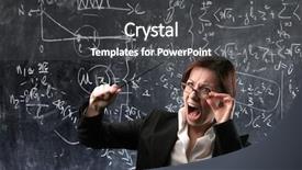  Presentation with angry - Cool new PPT theme with problem resolution - angry teacher with blackboard backdrop and a dark gray colored foreground