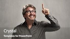  Presentation with thinking minds - PPT theme featuring problem resolution - thinking man happy background and a  colored foreground