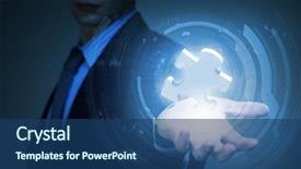  Presentation with element - Beautiful PPT theme featuring problem solver - close up of businessman holding backdrop and a ocean colored foreground