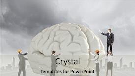  Presentation with human brain stroke - Beautiful presentation featuring problem solver - huge human brain and many backdrop and a  colored foreground