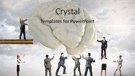  Presentation with 3d human body brain - Slide set consisting of problem solver - huge human brain and many background and a light gray colored foreground