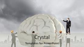  Presentation with human brain - Colorful presentation enhanced with problem solver - huge human brain and many backdrop and a  colored foreground