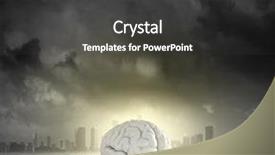  Presentation with human brain - Slide deck enhanced with problem solver - huge human brain and many background and a  colored foreground