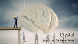  Presentation with 3d human body brain - Slides enhanced with problem solver - huge human brain and many background and a  colored foreground