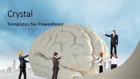  Presentation with human brain ai virtual - Cool new presentation theme with problem solver - huge human brain and many backdrop and a light blue colored foreground