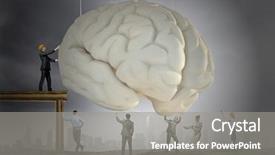  Presentation with 3d human body brain - Presentation theme consisting of problem solver - huge human brain and many background and a gray colored foreground