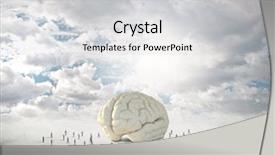  Presentation with human brain - PPT theme enhanced with problem solver - huge human brain and many background and a light gray colored foreground