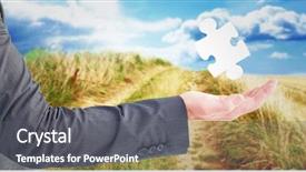  Presentation with sand dunes - Amazing slide deck having problem solving presentation - businessman holding his hand backdrop and a gray colored foreground