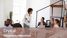  Presentation with pharmacy documents - PPT layouts enhanced with problem solving presentation - woman presenting documents to colleagues background and a  colored foreground