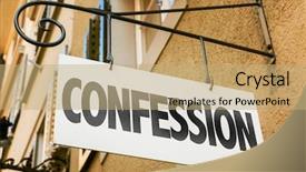  Presentation with confession - Slide set consisting of problem statement - confession background and a coral colored foreground