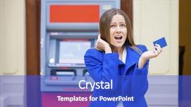  Presentation with problem statement - Colorful PPT theme enhanced with problem statement - frustrated young woman stands backdrop and a cobalt blue colored foreground