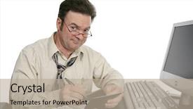  Presentation with problem statement - PPT theme consisting of problem statement - man balancing the family checkbook background and a mint green colored foreground