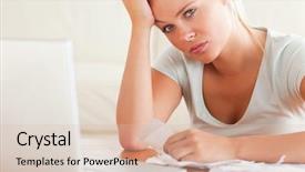  Presentation with woman in agriculture - Colorful slide deck enhanced with problem statement - stressed woman doing paperwork backdrop and a lemonade colored foreground