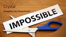  Presentation with possible - Amazing PPT theme having problem vs solutions - word impossible cut to possible backdrop and a  colored foreground