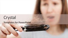  Presentation with hair loss - Cool new slides with problem women hand holding loss backdrop and a soft green colored foreground