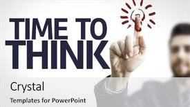  Presentation with think - Audience pleasing presentation theme consisting of newly married couple running and jumping in park while holding hands backdrop and a seafoam green colored foreground.