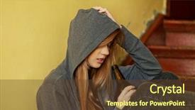  Presentation with depressed - Presentation consisting of problematic - teenage depressed woman sitting background and a tawny brown colored foreground