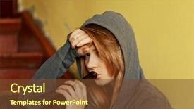  Presentation with teenage pregnancy philippine - Beautiful theme featuring problematic - teenage depressed woman sitting backdrop and a tawny brown colored foreground