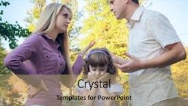  Presentation with family problems - Slides featuring problems of a young family background and a coral colored foreground