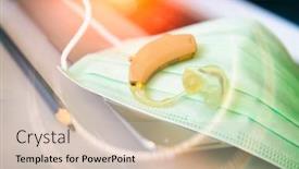  Presentation with social work - PPT layouts consisting of problems-of-the-deaf-during background and a soft green colored foreground