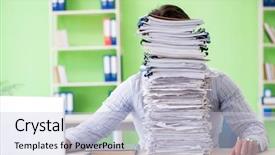  Presentation with workload - Slide deck with problems with paperwork and workload background and a lemonade colored foreground