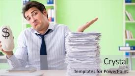  Presentation with workload - Beautiful theme featuring problems with paperwork and workload backdrop and a lemonade colored foreground