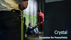  Presentation with attorney - Theme with procedures in an obsolete prison background and a wine colored foreground