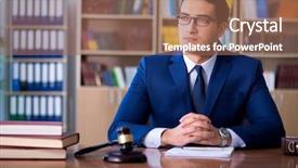  Presentation with courtroom - Cool new presentation theme with proceeding - handsome judge with gavel sitting backdrop and a  colored foreground