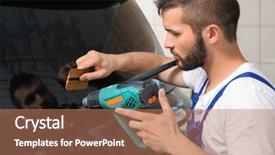  Presentation with wine shop and barrel - Audience pleasing PPT layouts consisting of process adherence - worker tinting car window backdrop and a coral colored foreground